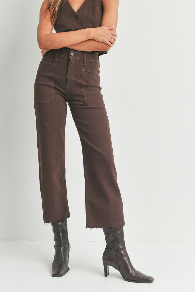 NAUTICAL HIGH RISE WIDE LEG DENIM JEANS