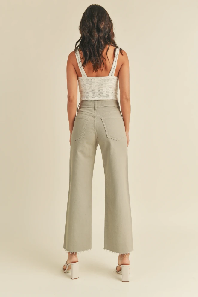 NAUTICAL HIGH RISE WIDE LEG DENIM JEANS