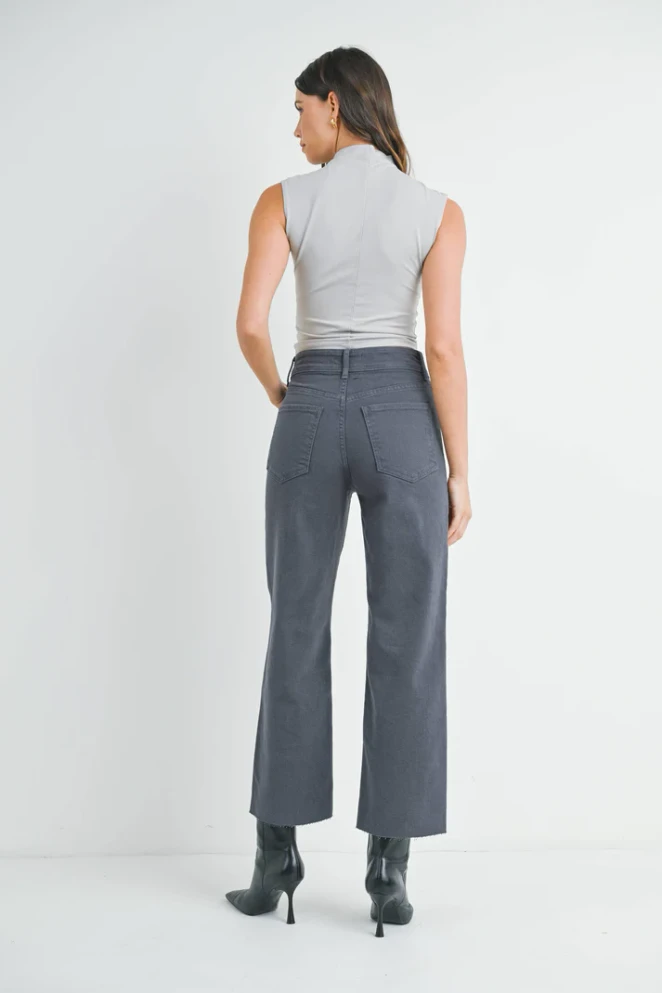 NAUTICAL HIGH RISE WIDE LEG DENIM JEANS