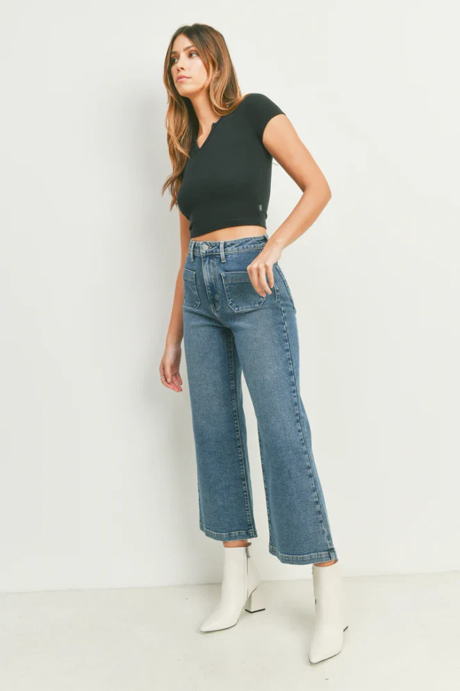 THE SAILOR POCKET WIDE LEG DENIM JEANS