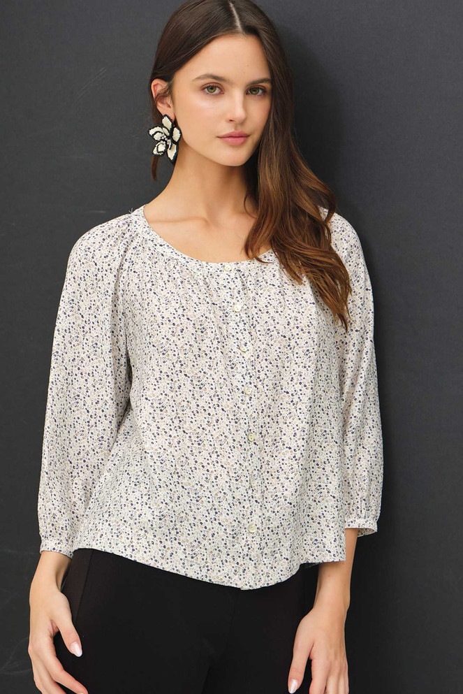 DITSY BUTTON UP PEASANT TOP (Updating)