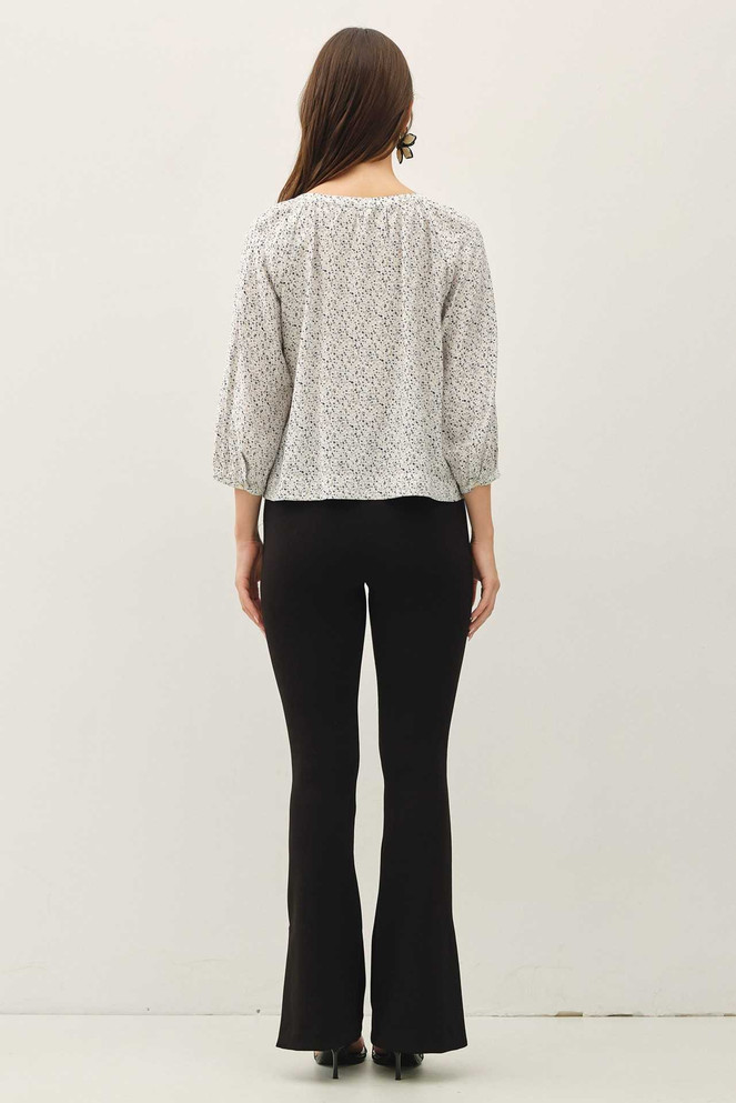 DITSY BUTTON UP PEASANT TOP