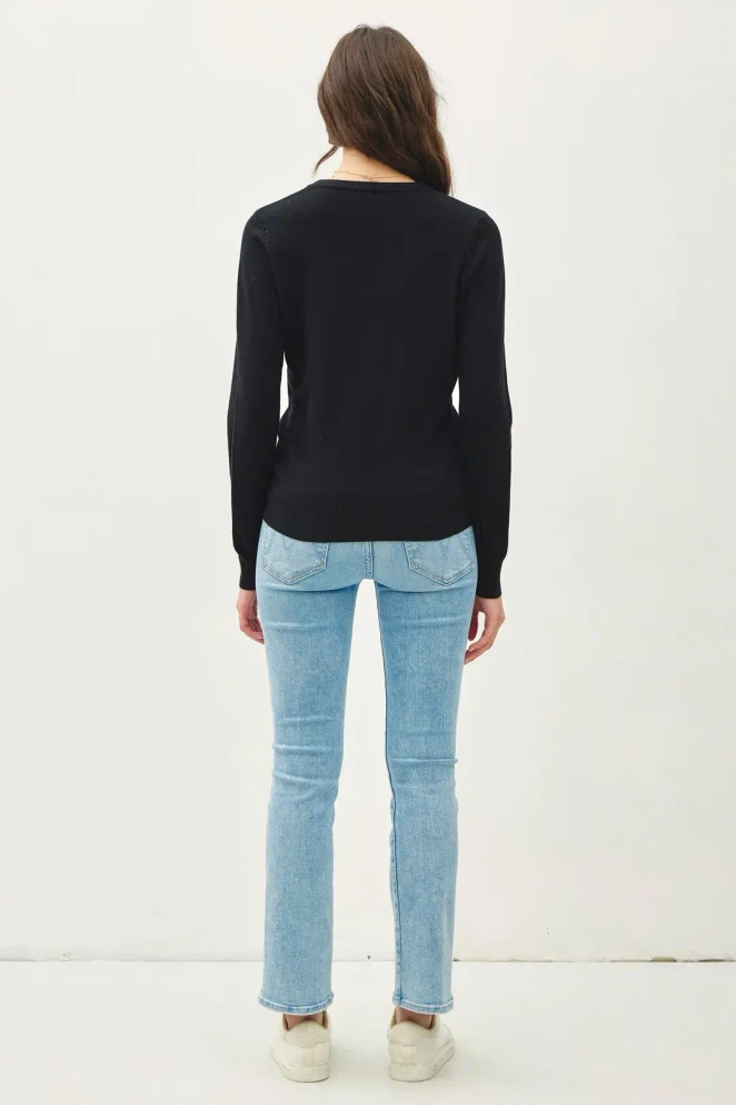VISCOSE CREW NECK SOFT KNIT SWEATER