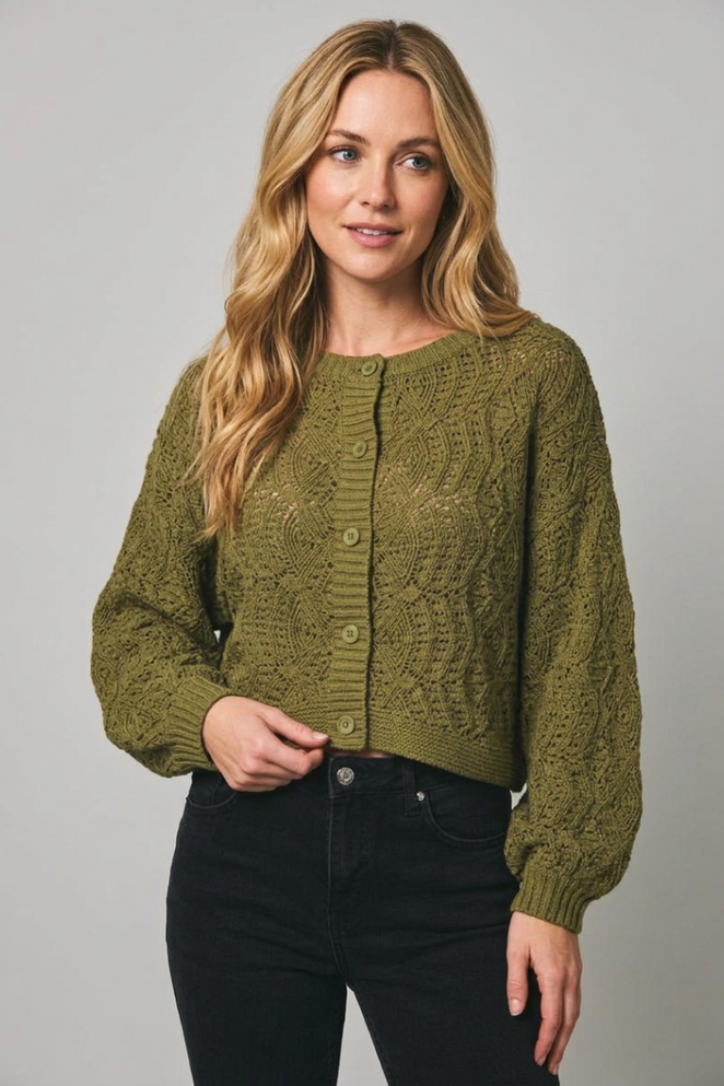 LONG SLEEVE CROCHET LIGHT CARDIGAN