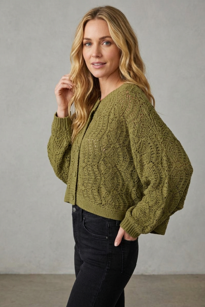 LONG SLEEVE CROCHET LIGHT CARDIGAN