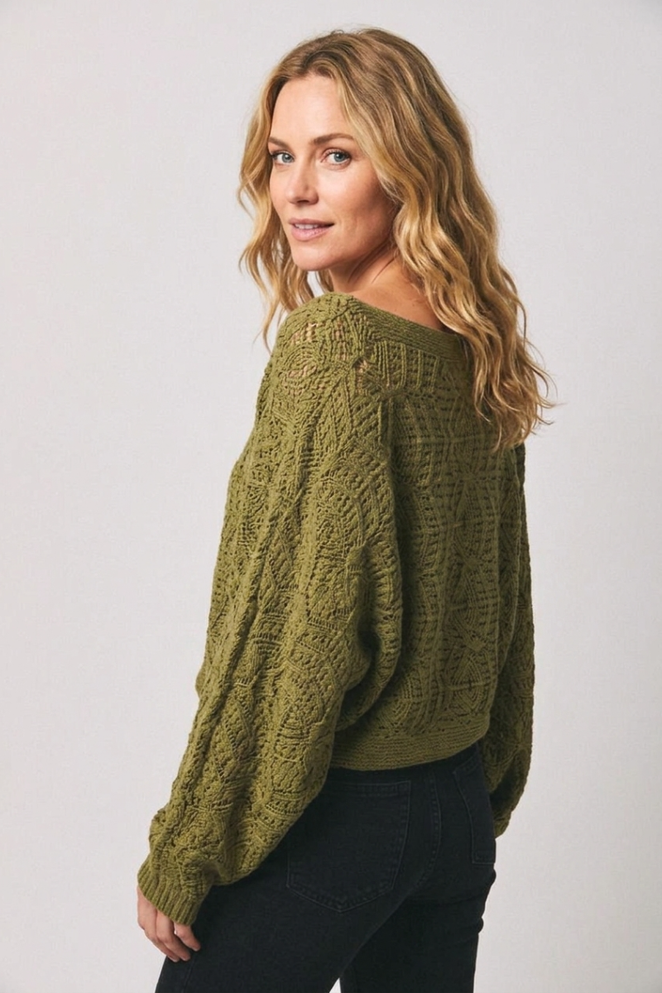 LONG SLEEVE CROCHET LIGHT CARDIGAN