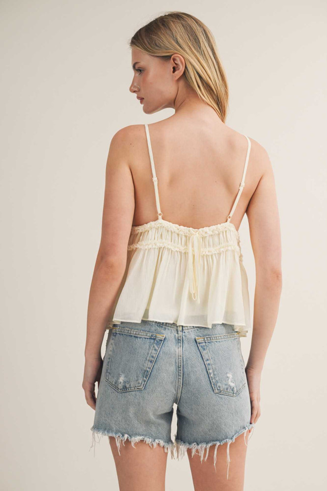 TIERED RUFFLE BODICE BABYDOLL CAMI