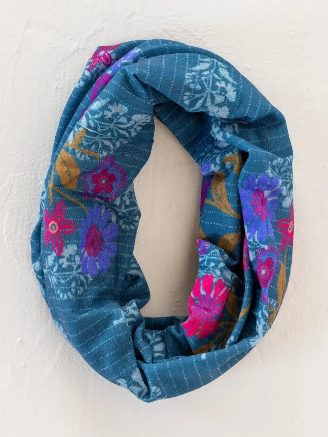 FULL BOHO BANDEAU HEADBAND - BLOCK STAMP INDIGO