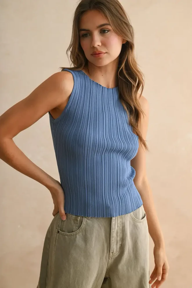 RIBBED KNITTED TOP