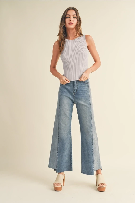 RIBBED KNITTED TOP