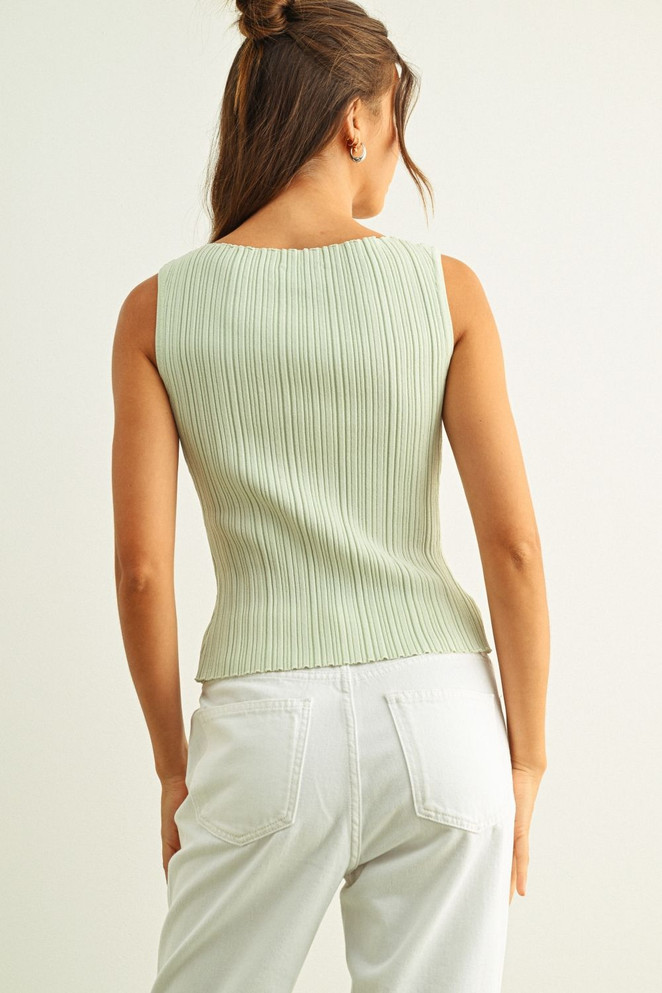 RIBBED KNITTED TOP