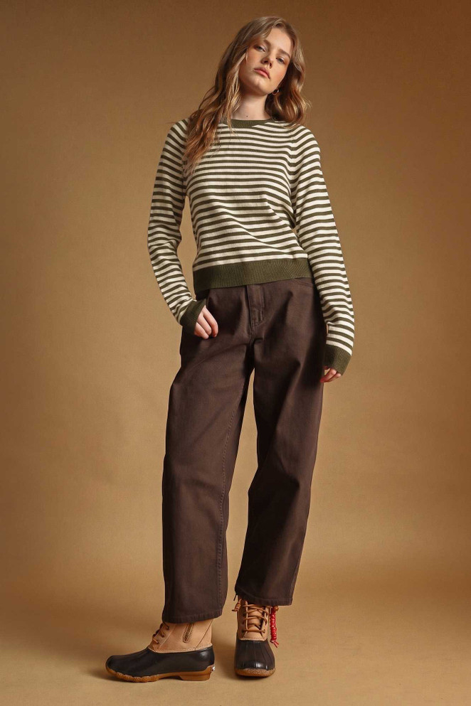 STRIPED ROUND NECK SWEATER
