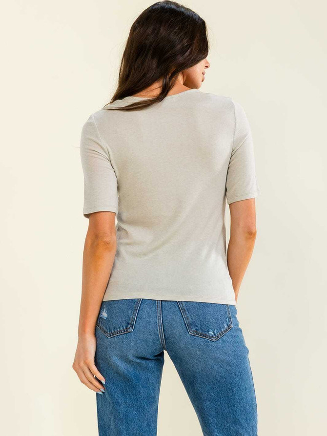 SHORT SLEEVE BASIC FITTED TOP