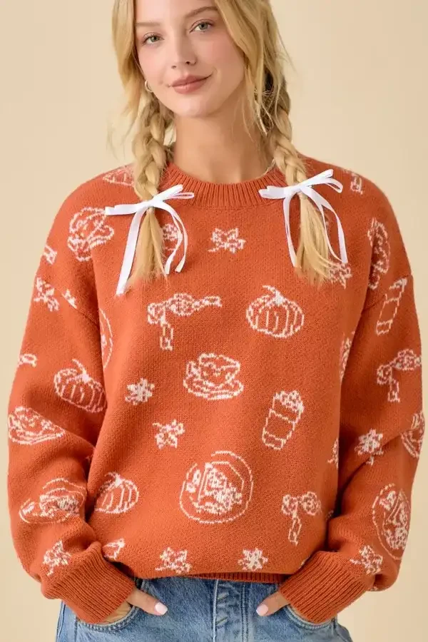 PUMPKIN SPICE PRINTED SWEATER (Updating)