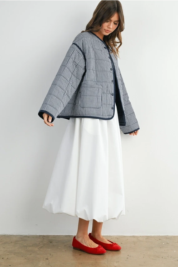 BUTTONED QUILTED PUFFER JACKET