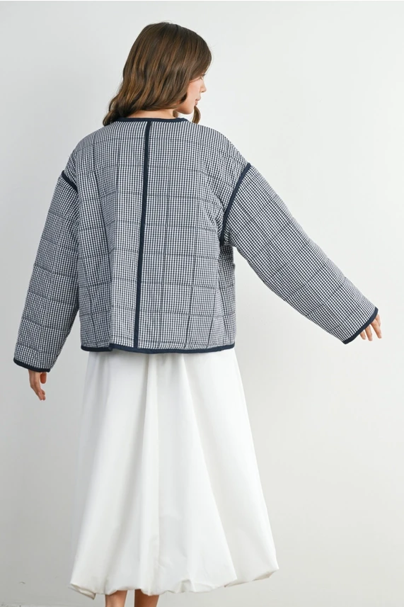 BUTTONED QUILTED PUFFER JACKET