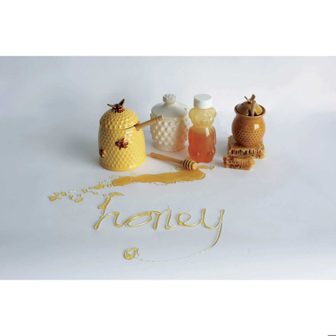 HONEY JAR WITH HONEY DIPPER