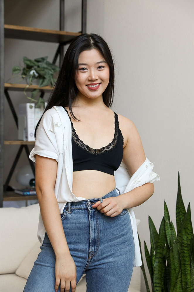 LACE TRIM PADDED BRALETTE TOP