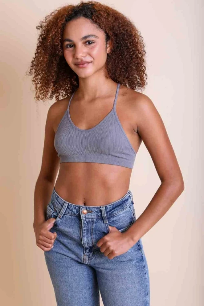 TATTOO MESH RACERBACK BRALETTE