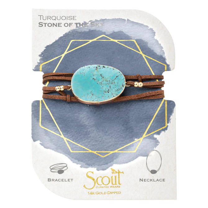 CONVERTIBLE SUEDE STONE WRAP WITH MAGNETIC CLASP