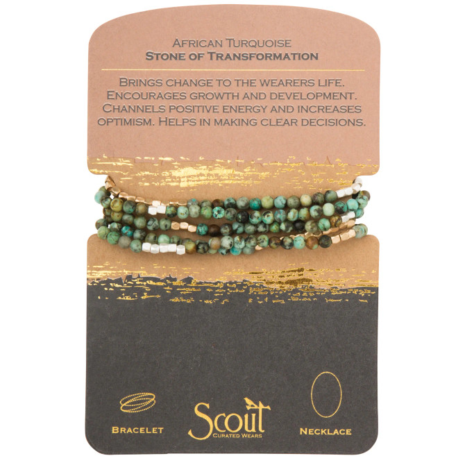 NATURAL GEMSTONE WRAP BRACELET AND NECKLACE CONVERTIBLE