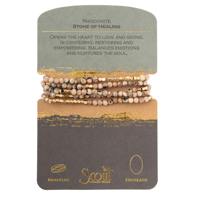 NATURAL GEMSTONE WRAP BRACELET AND NECKLACE CONVERTIBLE