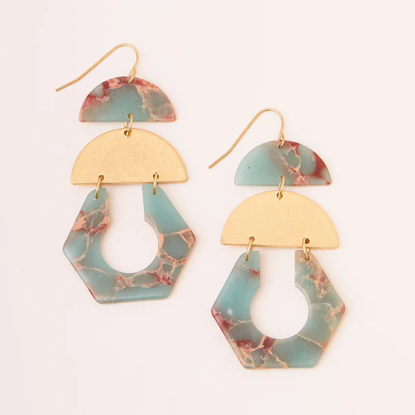 STONE CUTOUT EARRING