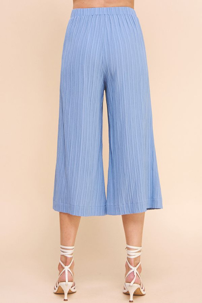BAMBOO TEXTURED CROPPED FLOWY PANTS