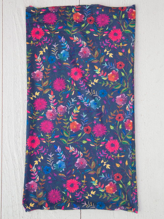 FULL BOHO BANDEAU HEADBAND - NAVY WILDFLOWERS