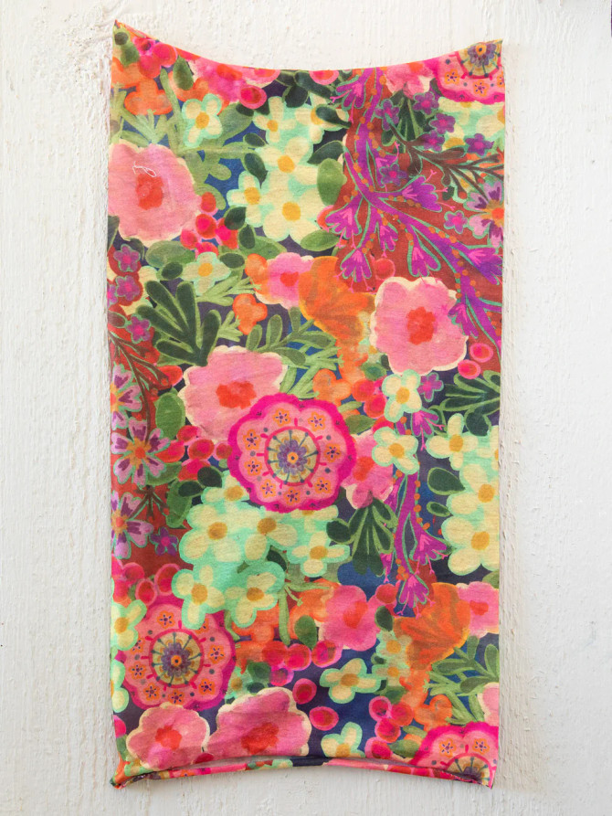 FULL BOHO BANDEAU HEADBAND - PINK PAINTED GARDEN