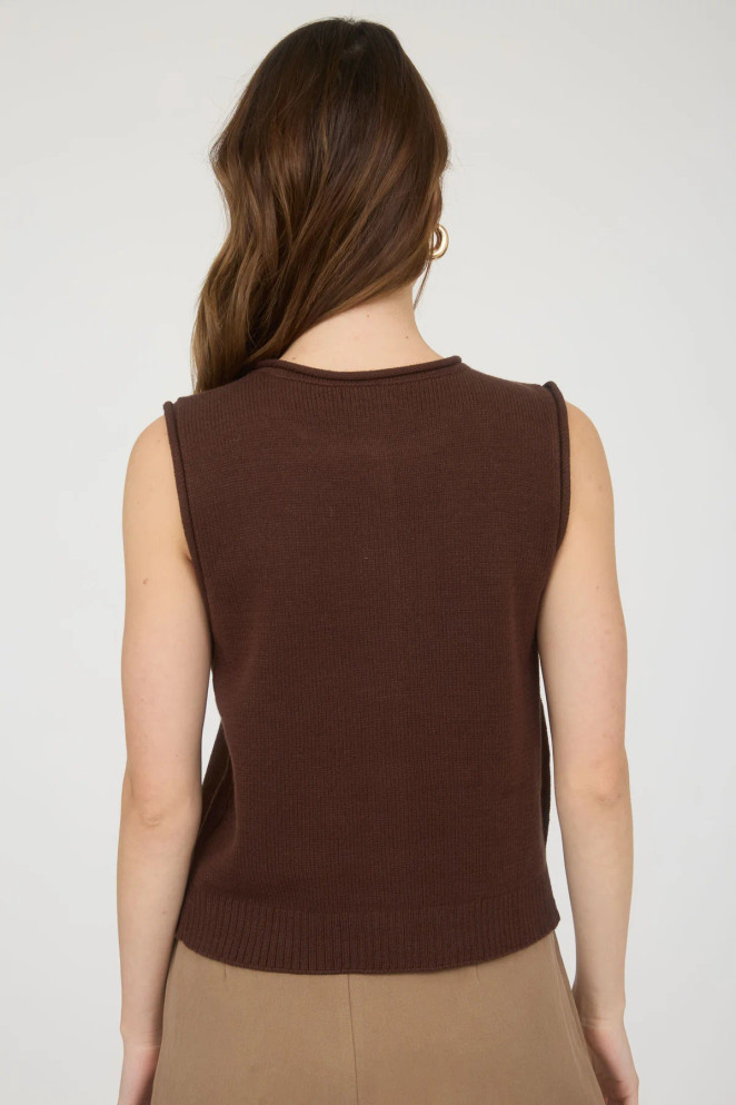 RAW EDGE BUTTON DOWN VEST