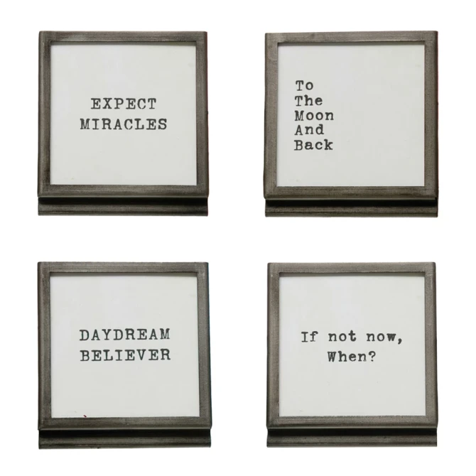 FRAME WITH EASEL AND SAYING