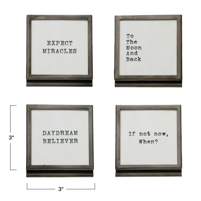 FRAME WITH EASEL AND SAYING