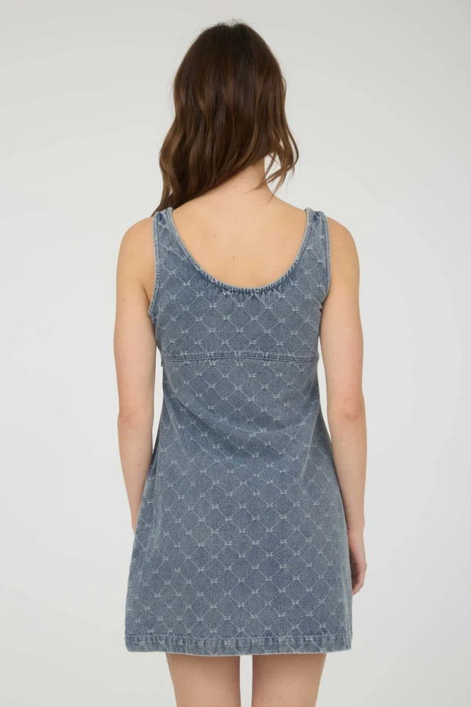 BOW PATTERN SLEEVELESS MINI DRESS