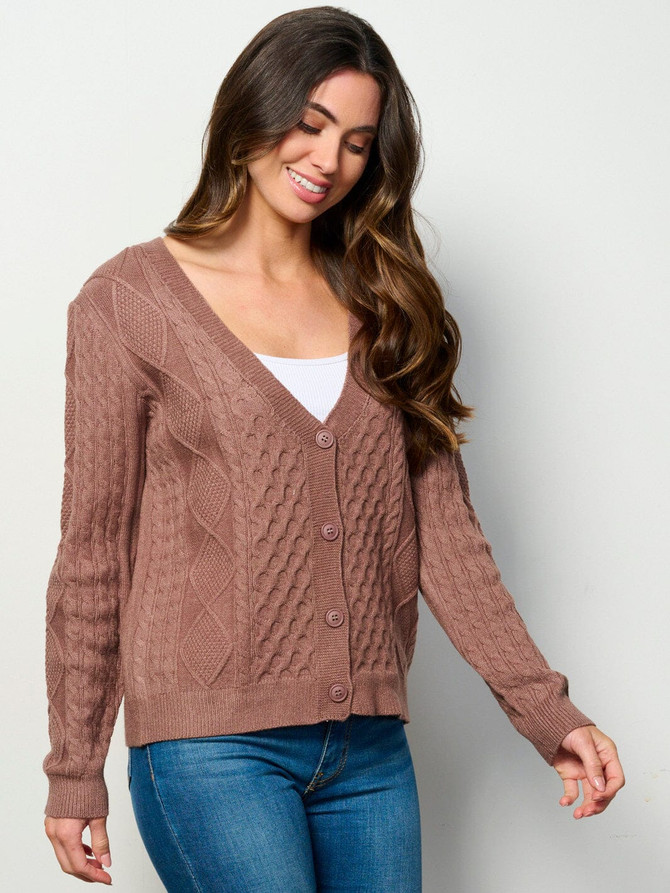 LONG SLEEVE BUTTON CLOSURE CARDIGAN SWEATER