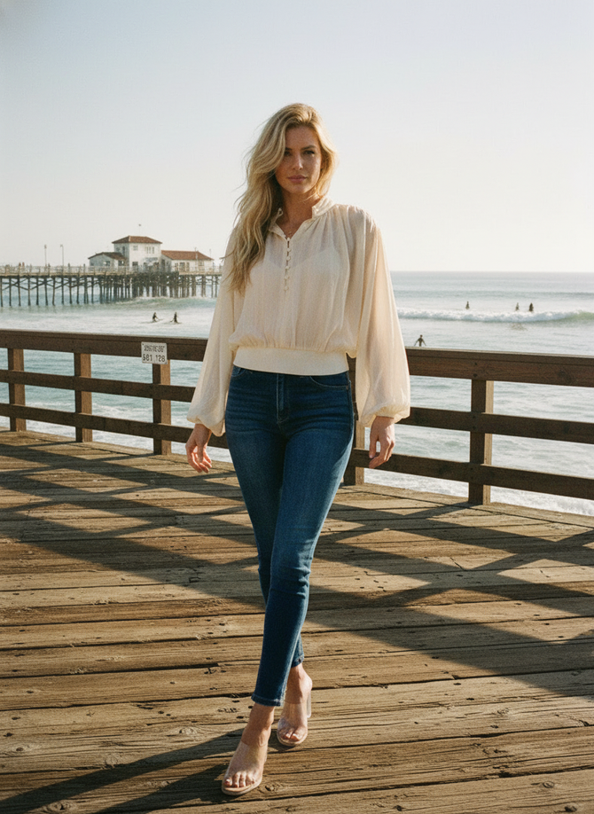 LONG SLEEVE BUTTON UP SHIRT WITH TANK TOP UNDER