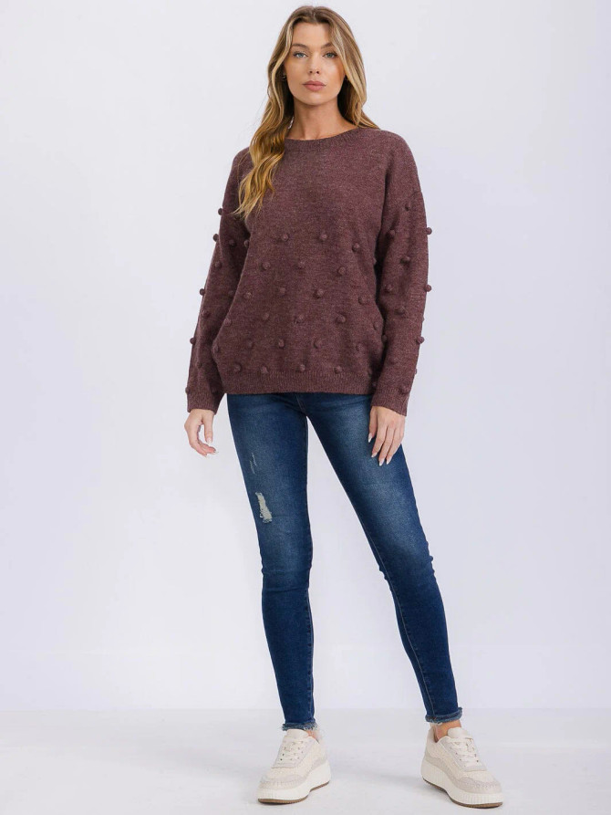 LONG SLEEVE DETAILED PULLOVER SWEATER