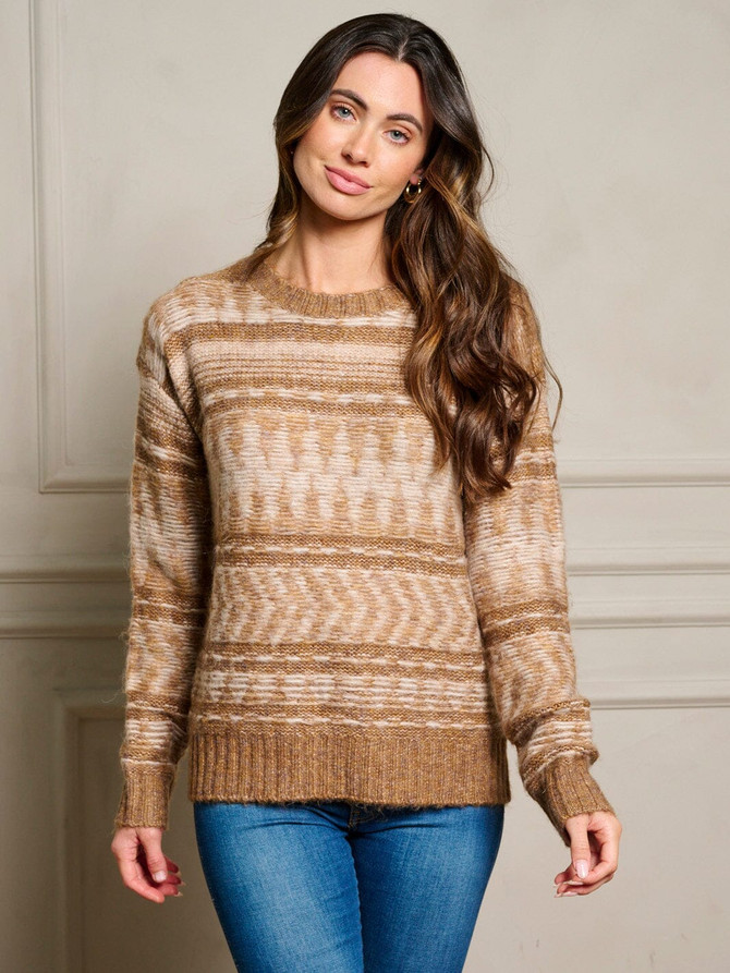 COLOR BLOCK STRIPES PULLOVER SWEATER (Updating)