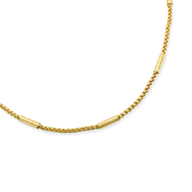 TEXTURED CHAIN GOLD NECKLACE