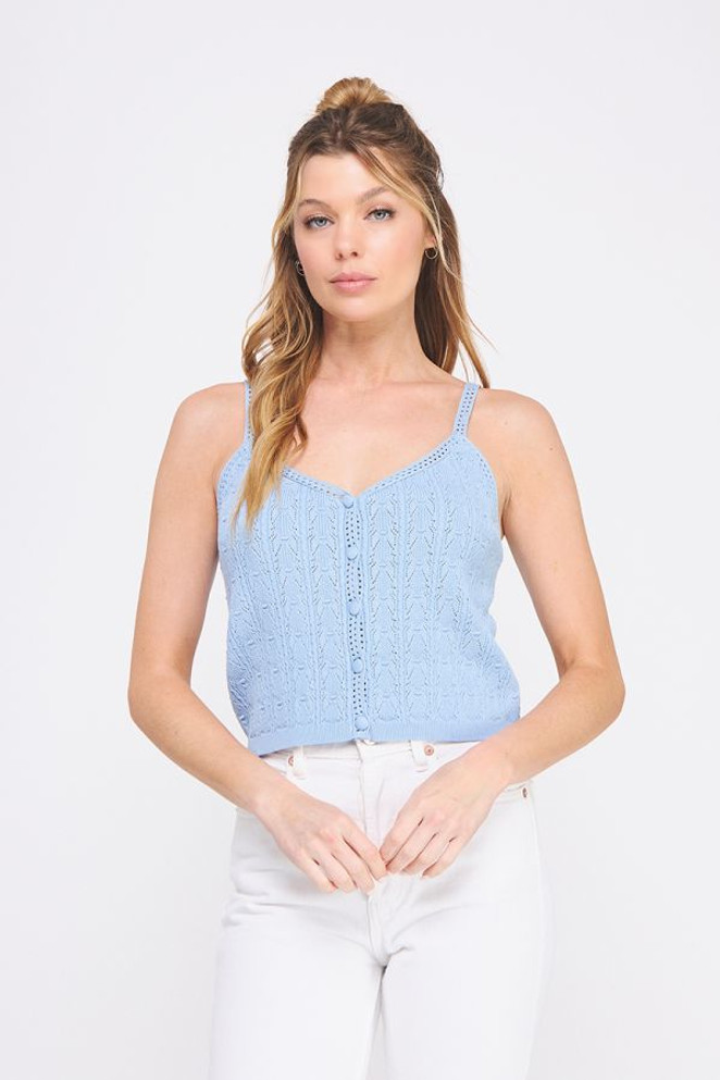 PIONTELLE KNIT V NECK TANK TOP
