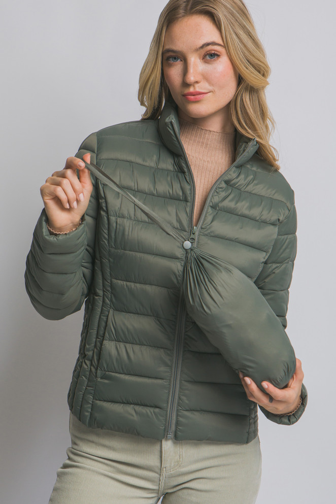 ULTRA LIGHTWEIGHT PADDED THERMAL ZIP UP JACKET