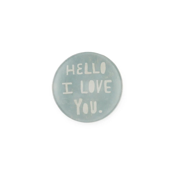 HELLO I LOVE YOU MINI ROUND DECOUPAGE PLATE
