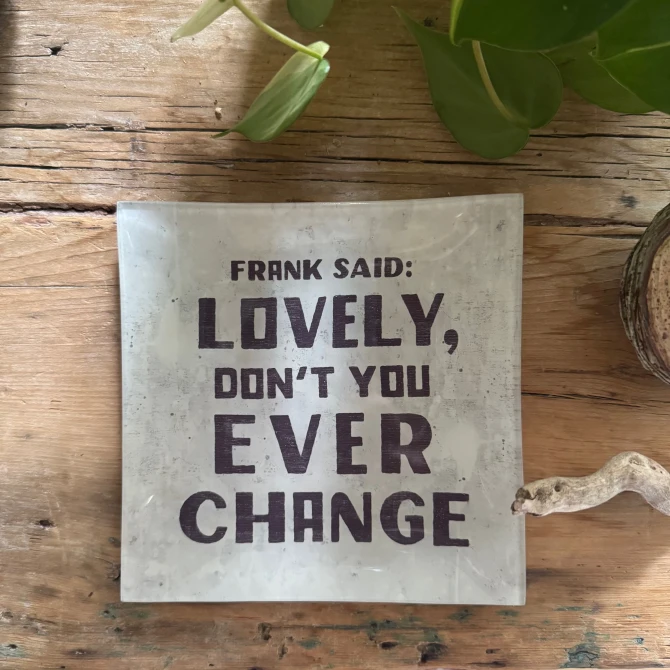 FRANK SAID SMALL SQUARE DECOUPAGE PLATE