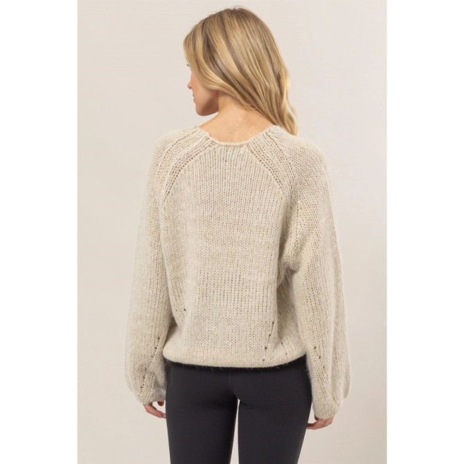 MELANGE KNIT SWEATER PULLOVER