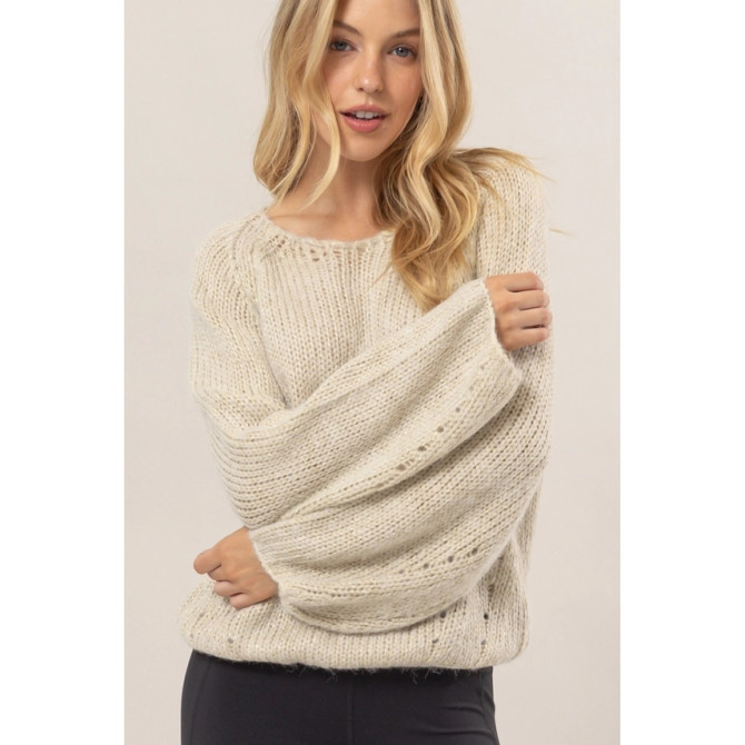 MELANGE KNIT SWEATER PULLOVER