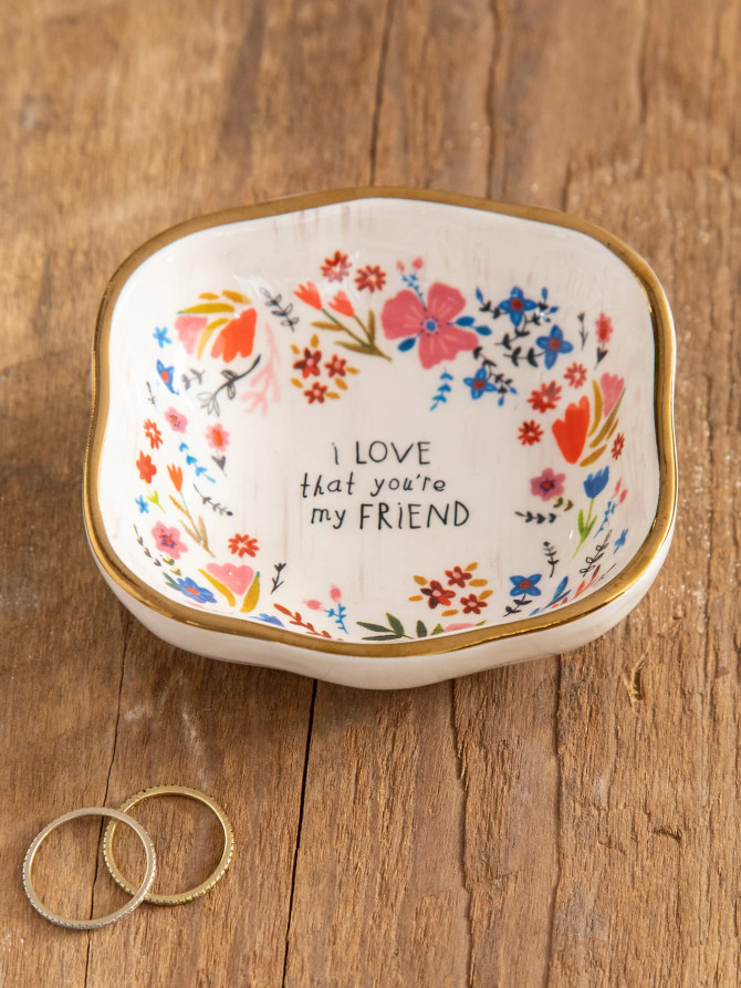 ANTIQUED TRINKET BOWL - FRIEND