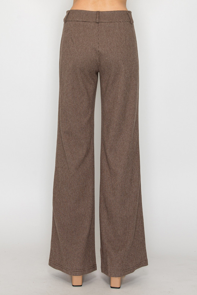 GLEN CHECK PLAID FLARE PANTS