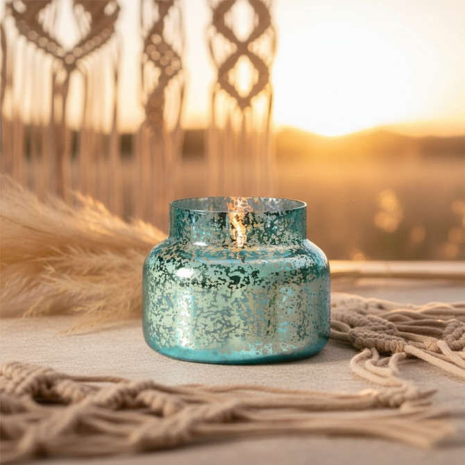 CAPRI BLUE BLUE TEXTURED MERCURY SIGNATURE CANDLE-VOLCANO