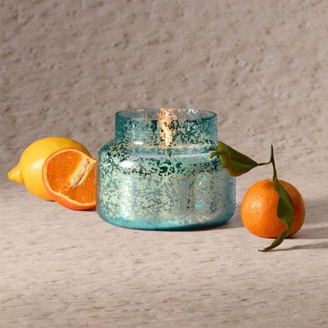 CAPRI BLUE VOLCANO AQUA OPALINE PETITE CANDLE