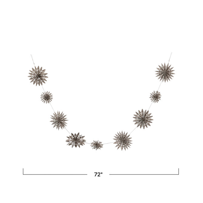 RECYCLED PAPER FOLDING SNOWFLAKE GARLAND